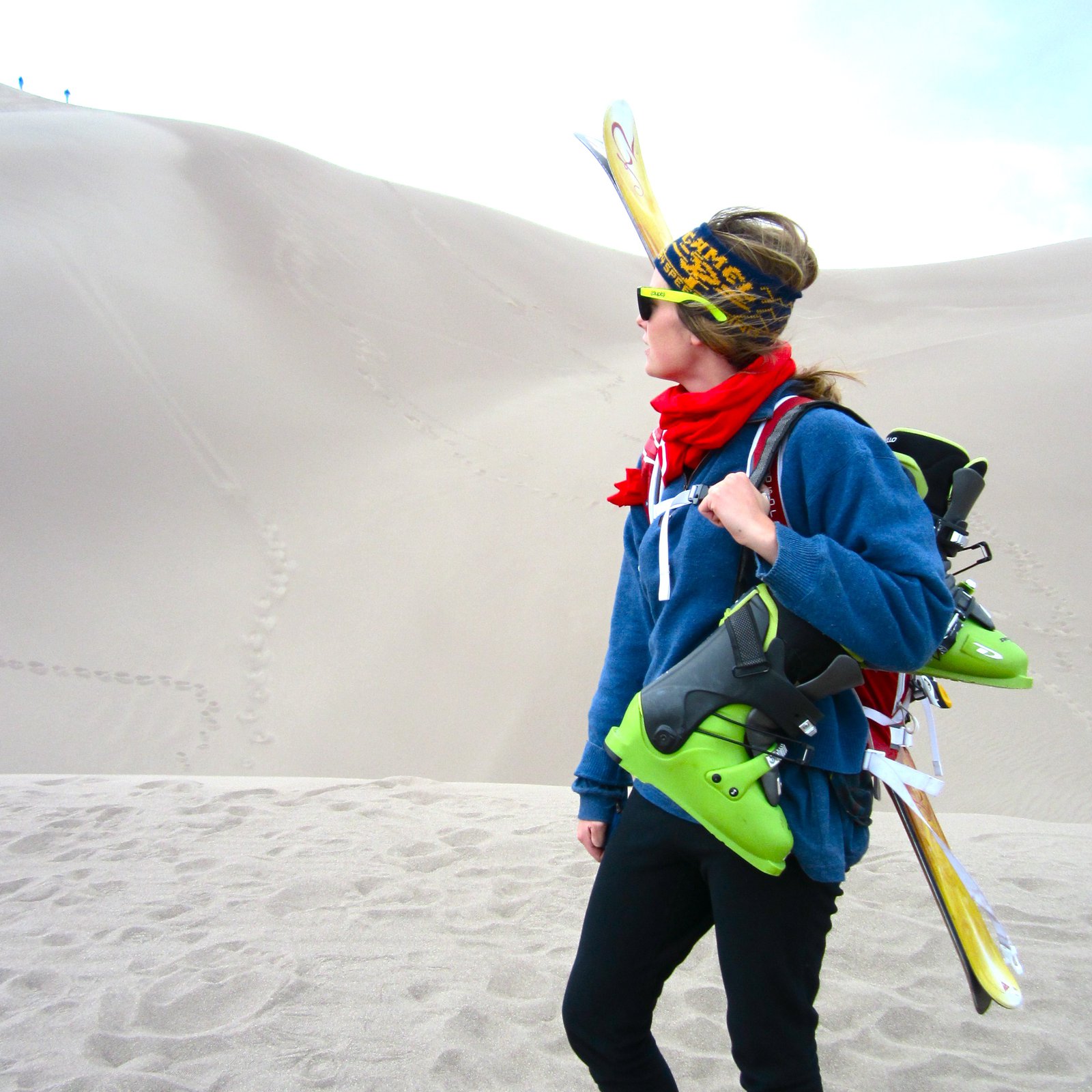 skiing on sand