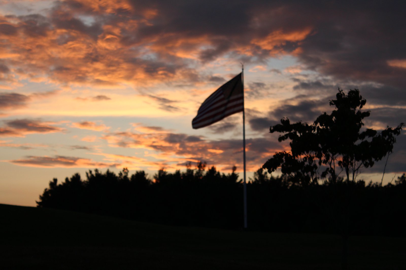 sunset on a golf course