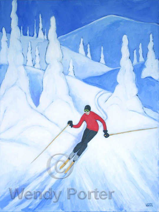 Skier in Red