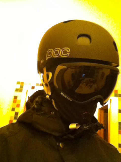 helmet/goggle setup