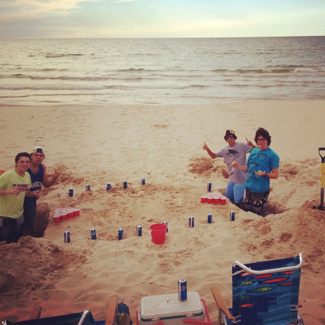 Beer Pong on the Beach