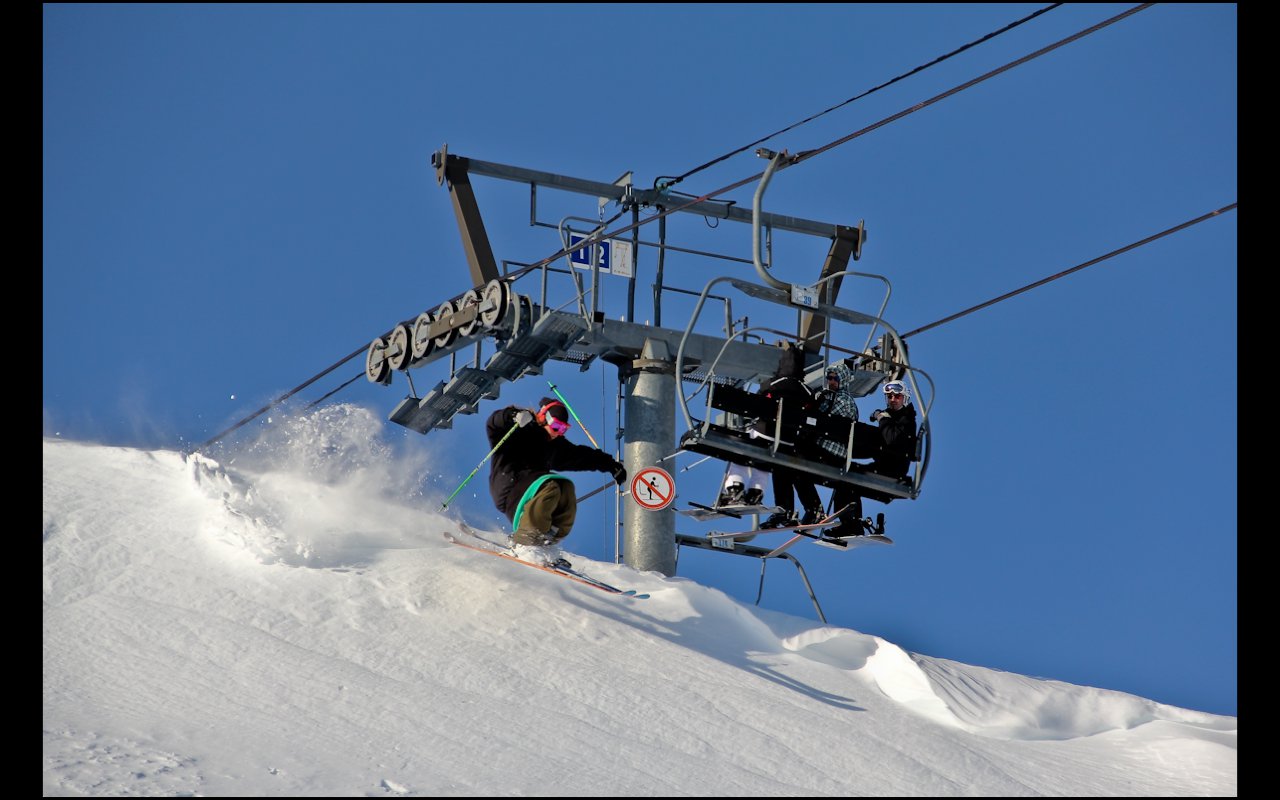 under the chairlift