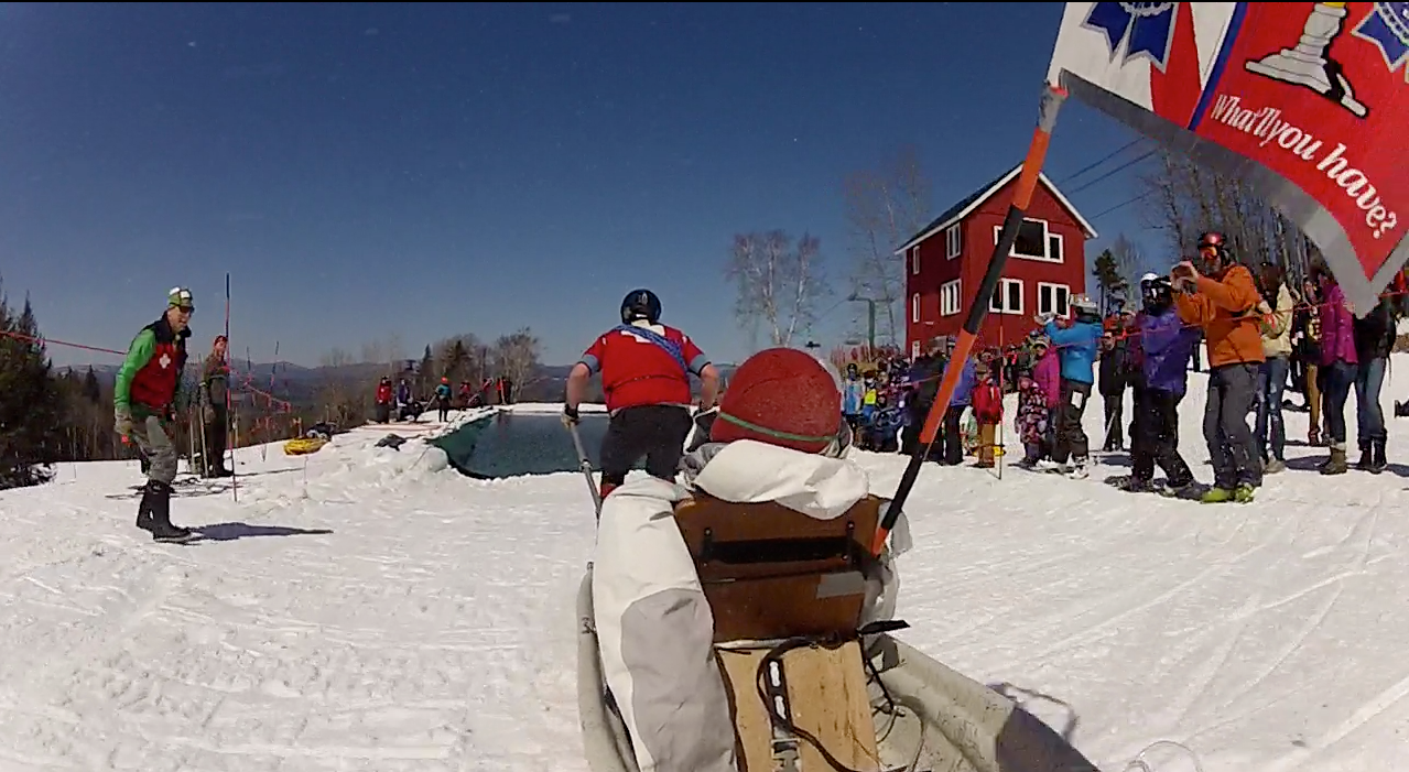 Ski Patrol Toboggan Pond Skim