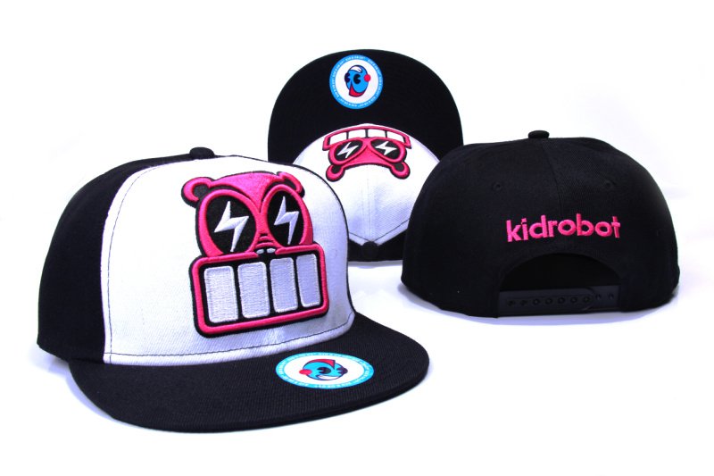 Kidrobot Snapback Hats White Black