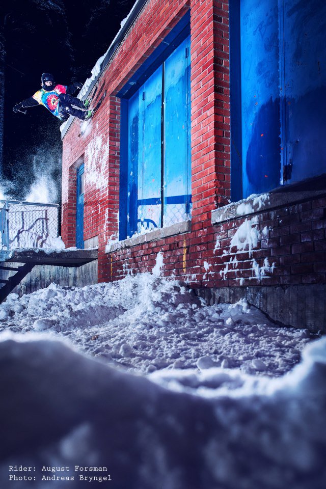 Wallride above the blue door