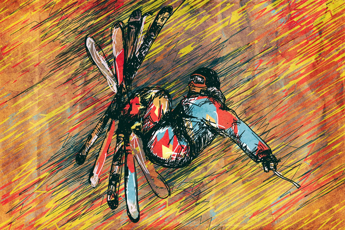 Skier based off of Futurism Art Movement