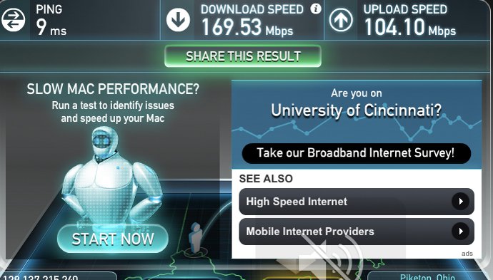 University of Cincinnati wifi