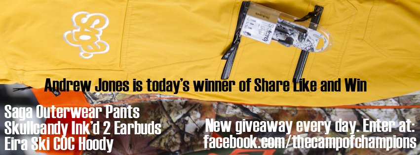 Andrew Jones Wins Today's Share Like and Win Giveaway