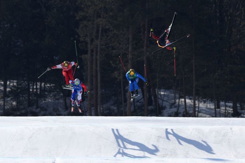 Skier x sending it