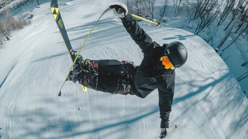 Ski coach giving a class