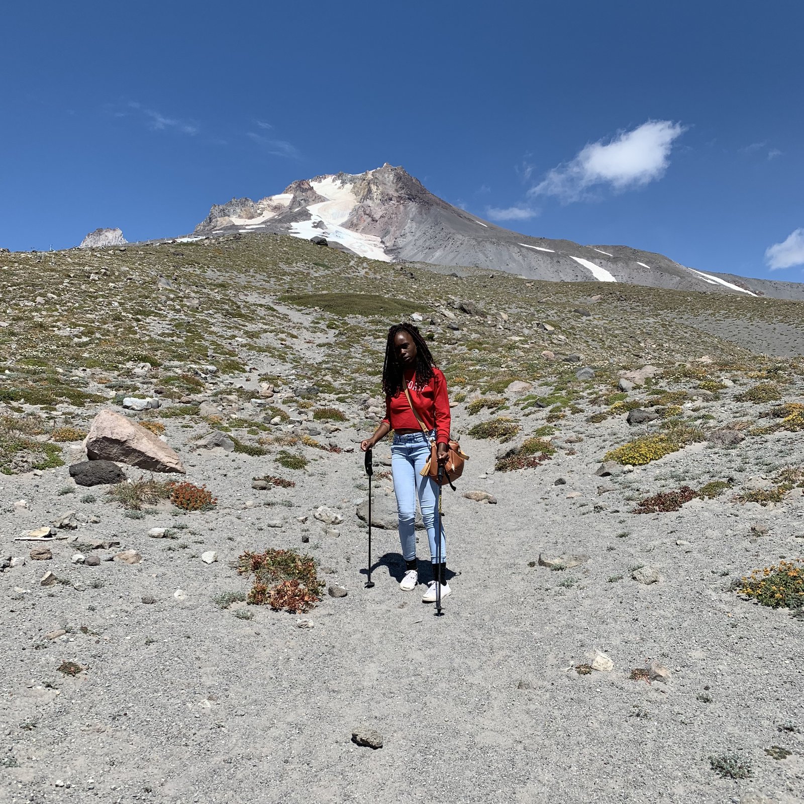 My girlfriend hiking Mt.Hood with me